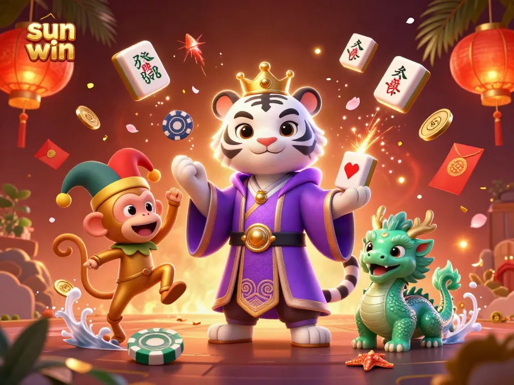 Win big with sun win at this vibrant online casino featuring playful characters and exciting game elements.
