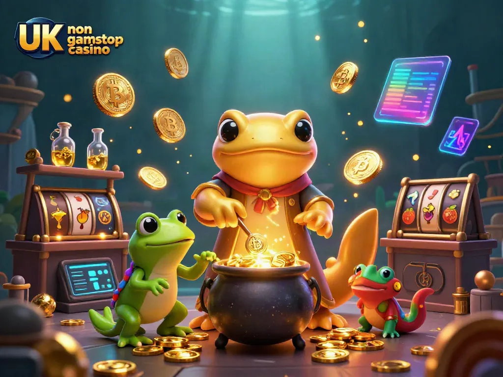 Interact with dynamic gaming elements in a UK non gamstop casino environment among enchanting characters.