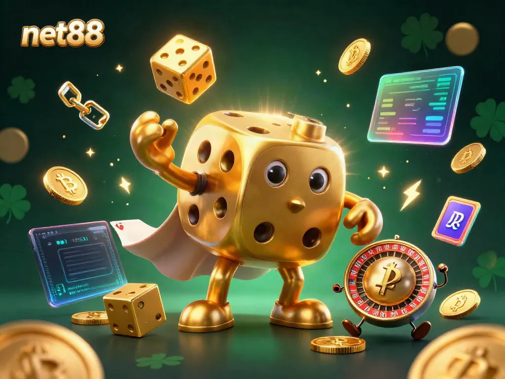 Engage in a thrilling net88 gaming experience with vibrant animations and dazzling casino elements.