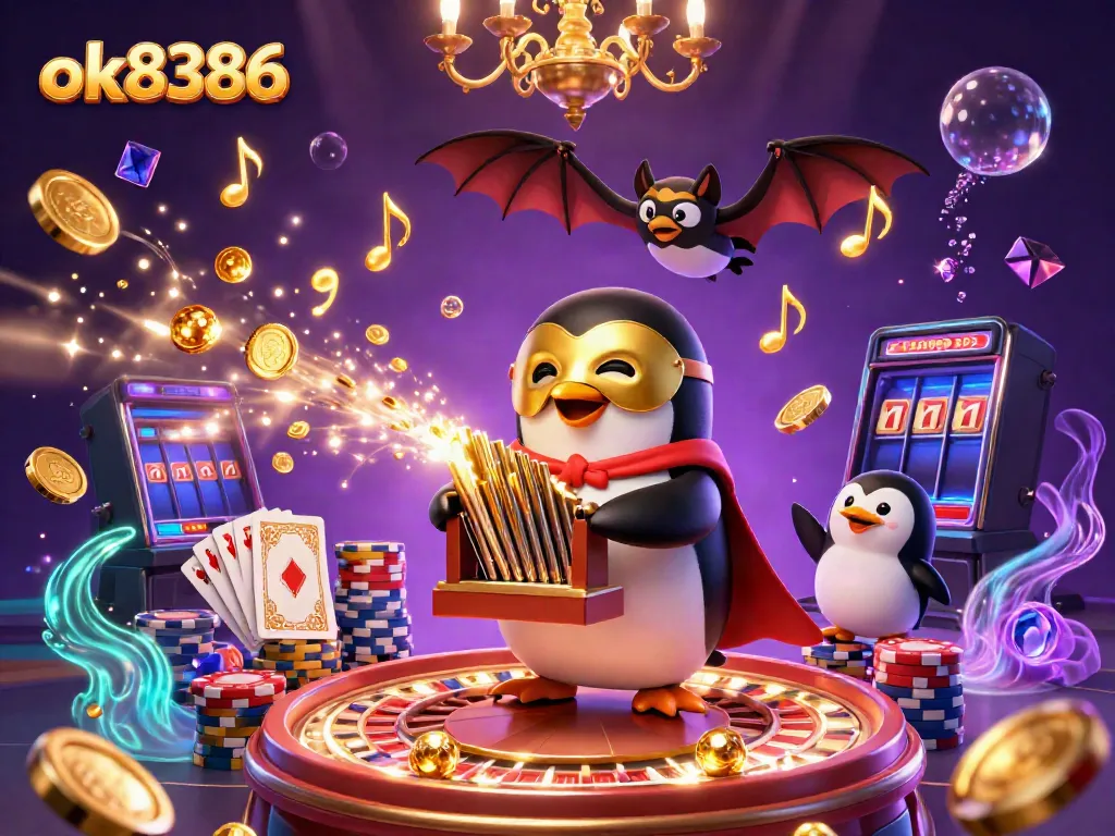 Experience the excitement of ok8386 with a magical casino scene featuring enchanting characters and engaging games
