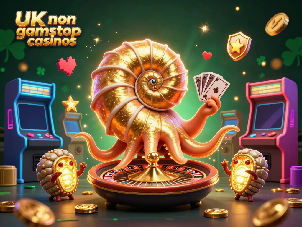 Engage with top-notch UK non gamstop casinos featuring a vibrant, cartoonish casino scene.