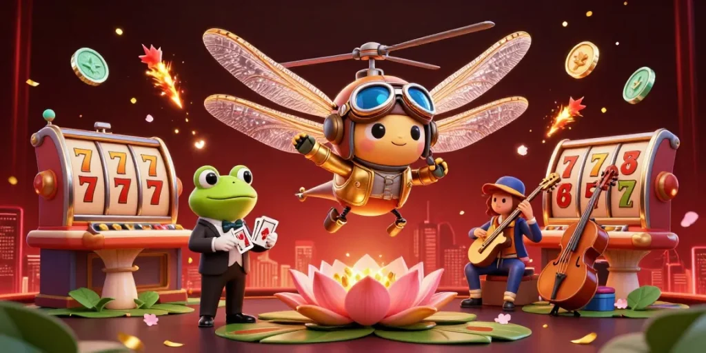 Experience thrilling gaming action at 789club with vibrant casino elements and dynamic characters.